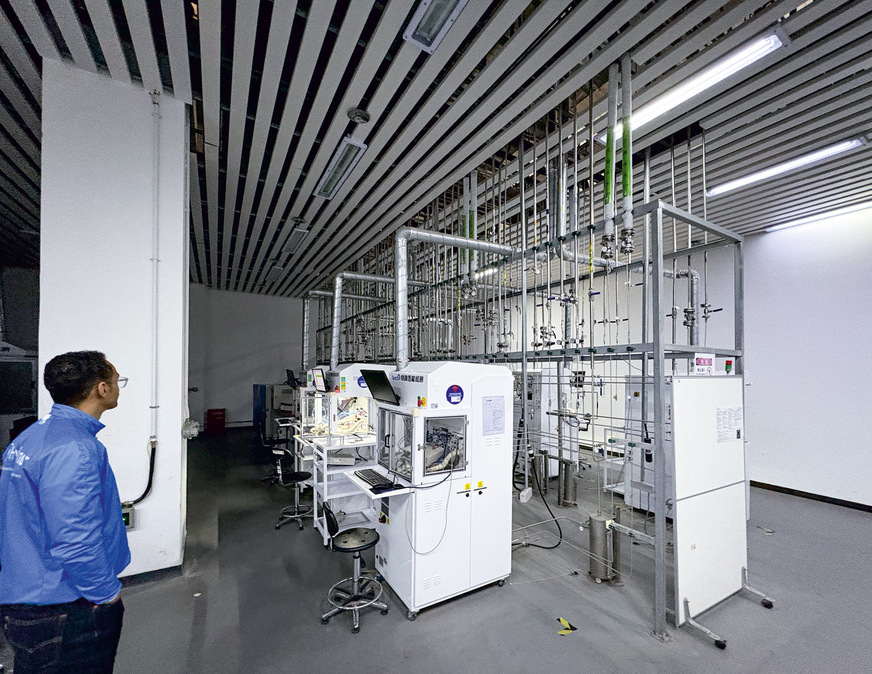 Testaufbau im Labor von TestHy in Baoding.