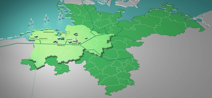 Im Rahmen des EWE-Projekts „Clean Hydrogen Coastline“ sollen insgesamt vier Teilvorhaben angegangen werden – zwei Elektrolyseure, ein Kavernenspeicher sowie eine verbindende Pipeline