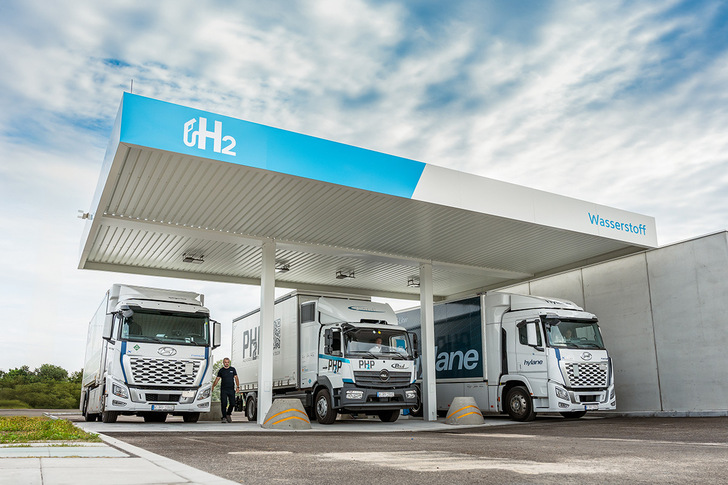 Hydrogen fueling station by H2 Mobility in the town of Frankenthal, Germany 