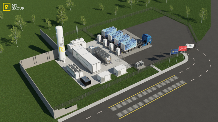 Visualisierung der geplanten Wasserstoffanlage in Vilnius - © MT Group