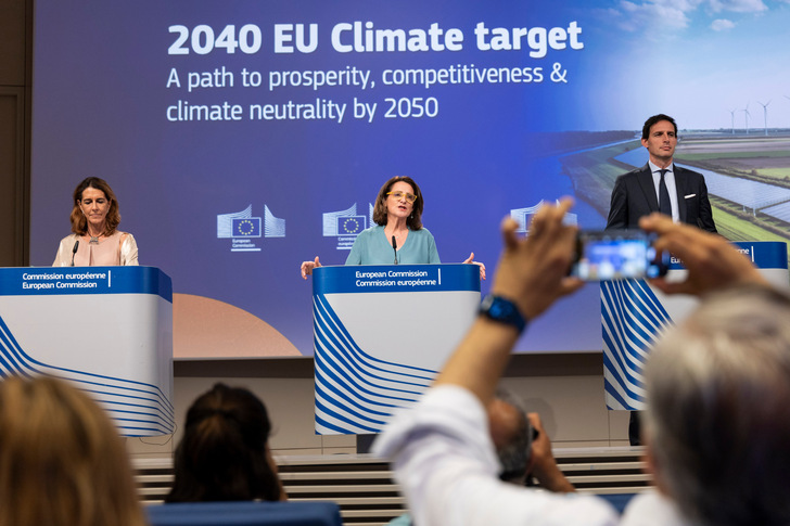 Pressekonferenz zur Vorstellung des Vorschlags der EU-Kommission zu den Klimazielen. 