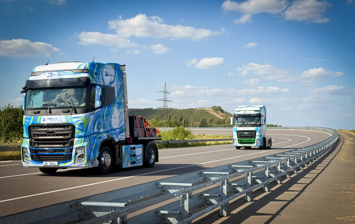 Prototypen eines Brennstoffzellen-Lkw aus dem Forschungsprojekt „SeLv“.