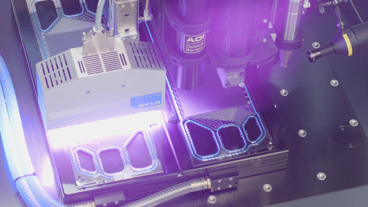 UV-Härtung der Brennstoffenzellen-Dichtung.