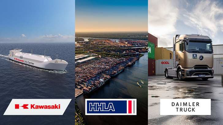 Daimler Truck, HHLA und Kawasaki Heavy Industries starten strategische Partnerschaft zum Aufbau einer Lieferkette für Flüssigwasserstoff in Europa