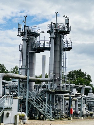 Die obertägige Anlage des Gasspeichers von Storengy Deutschland im niedersächsischen Harsefeld