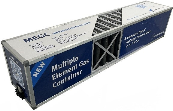 Der Wasserstoff-Container von Rheinmetall ist skalierbar und enthält Drucktanks, die bis zu 700 bar verkraften. 