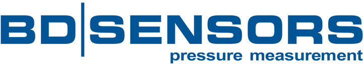 BD SENSORS-Logo mit der Aufschrift "Druckmessung" in blauer Schrift darunter. BD|SENSORS GmbH